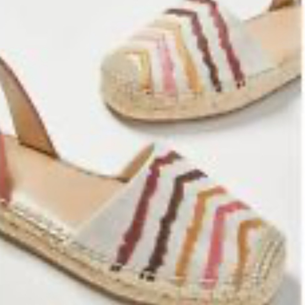 Ann‎ Taylor Striped Espadrilles in Cream and Pink
